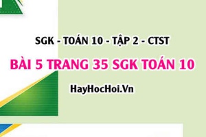 Giải bài 5 trang 35 Toán 10 Tập 2 SGK Chân trời sáng tạo